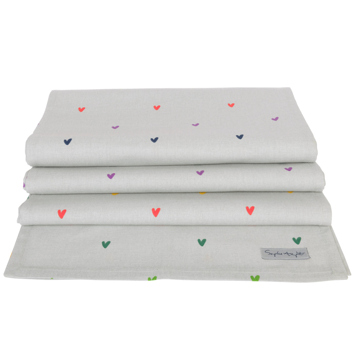 Multicoloured Hearts Table Runner By Sophie Allport