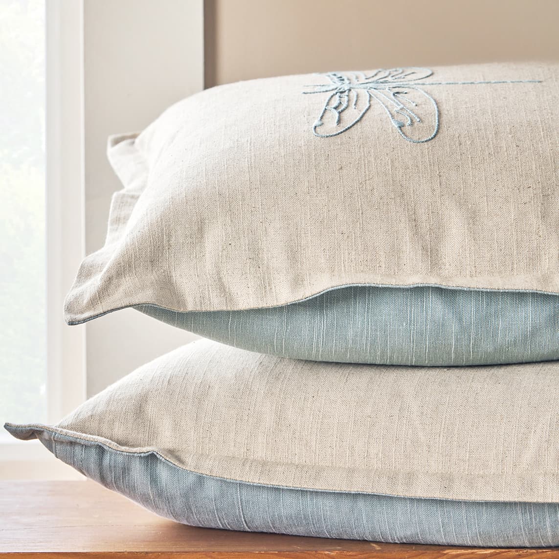 Dragonfly Linen Blend Embroidered Cushion By Sophie Allport