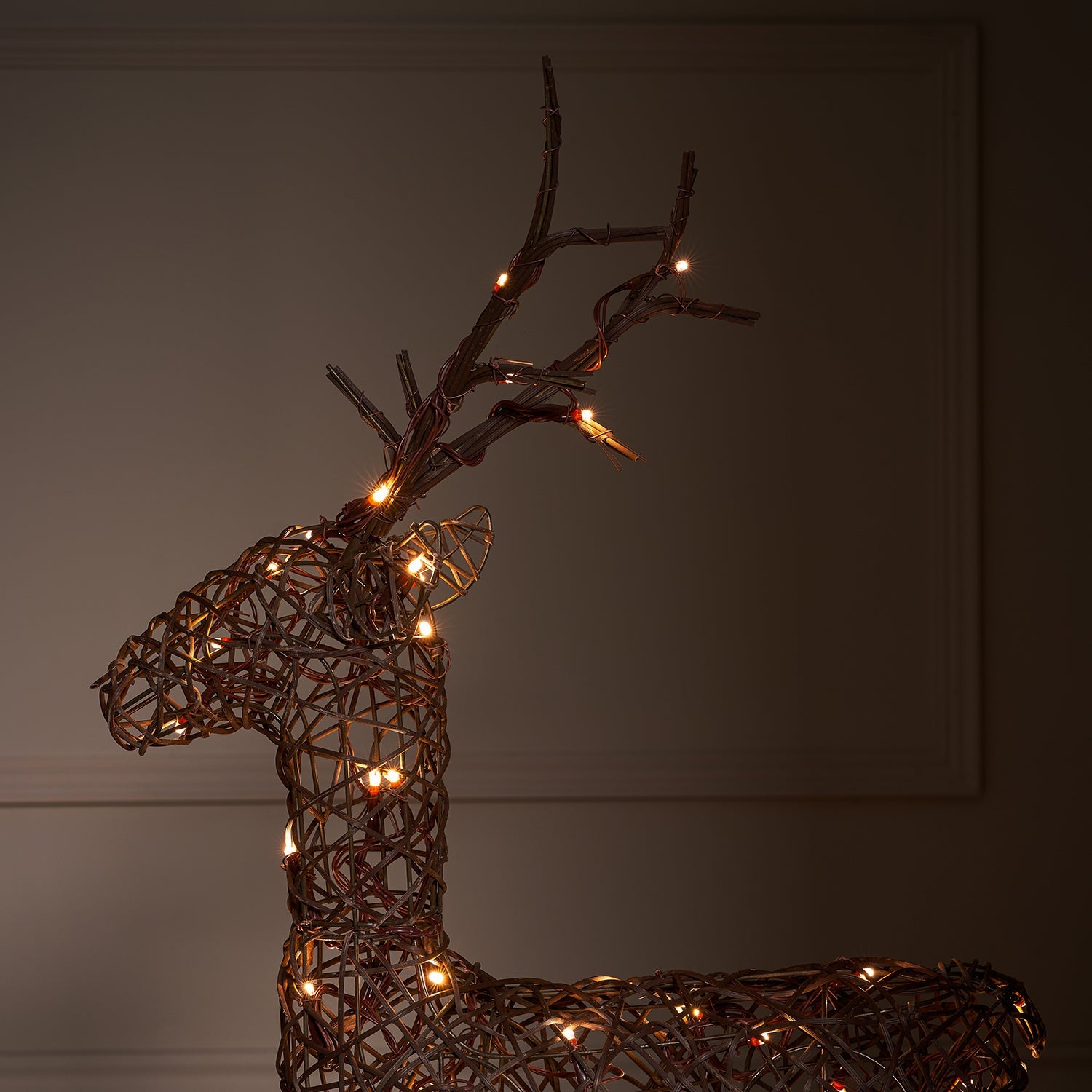 Wicker Light Up Stag 