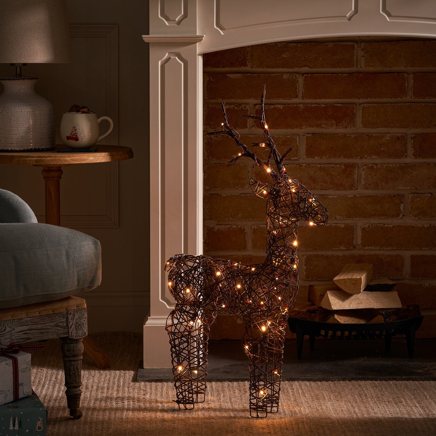 Wicker Light Up Stag by Sophie Allport