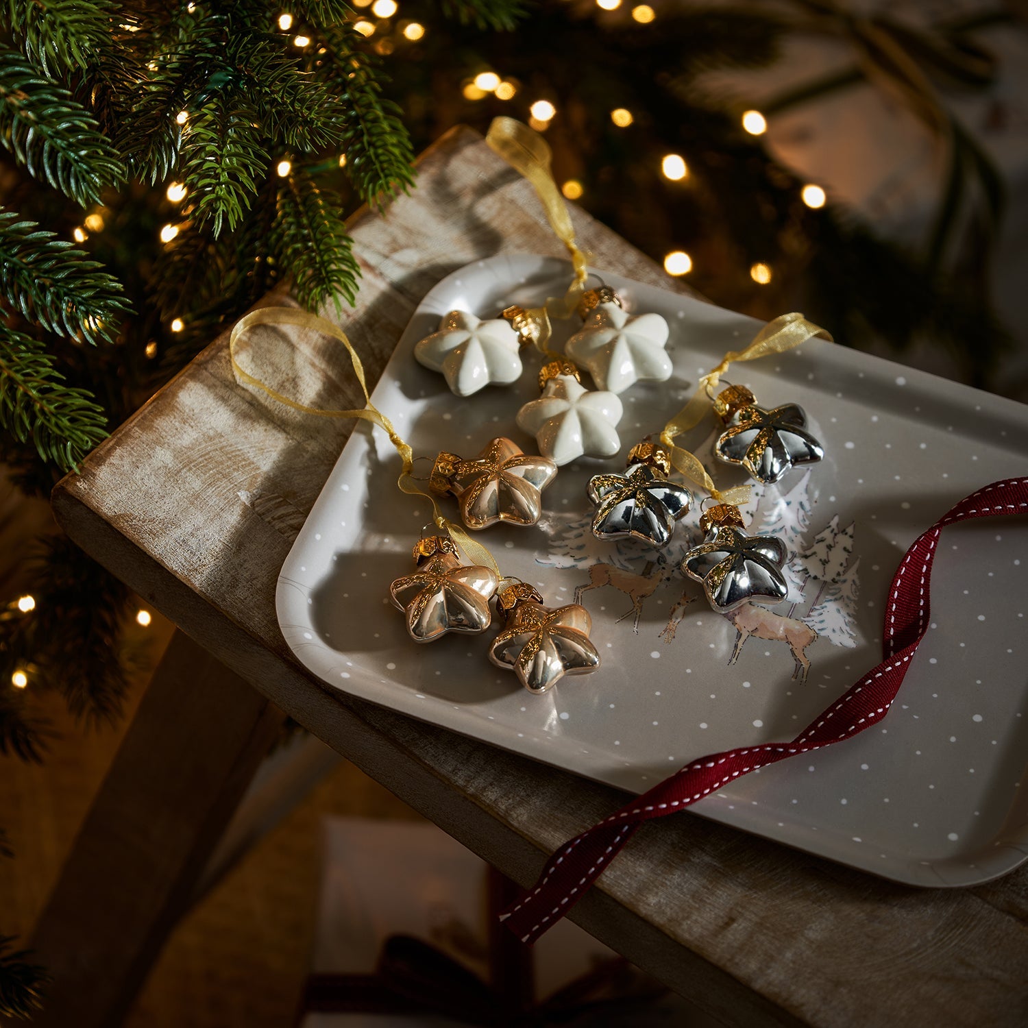 Star Glass Baubles (Set of 3) by Sophie Allport