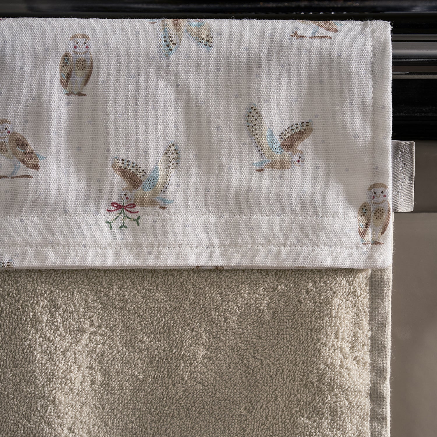 Snowy Owls Roller Hand Towel by Sophie Allport