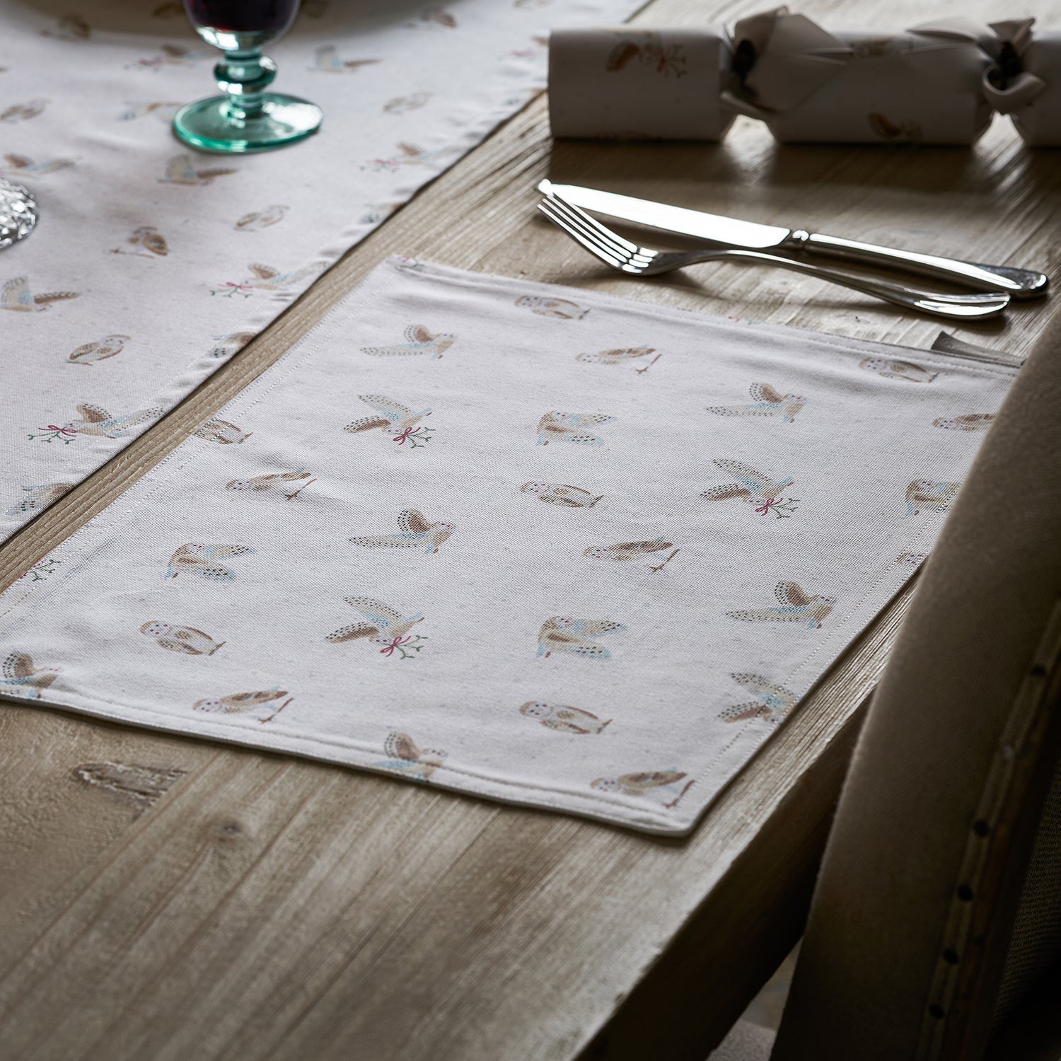 Snowy Owls Washable Placemats (Set of 2) by Sophie Allport