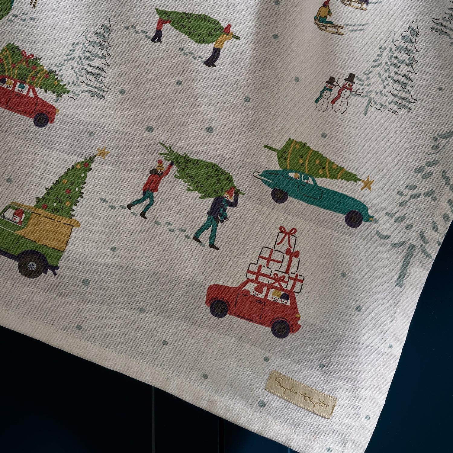 Home For Christmas Scene Tea Towel by Sophie Allport