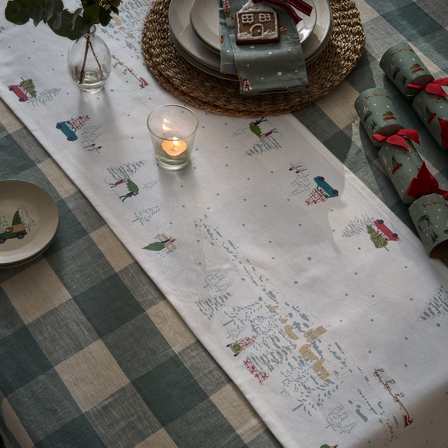 Home For Christmas Border Table Runner by Sophie Allport