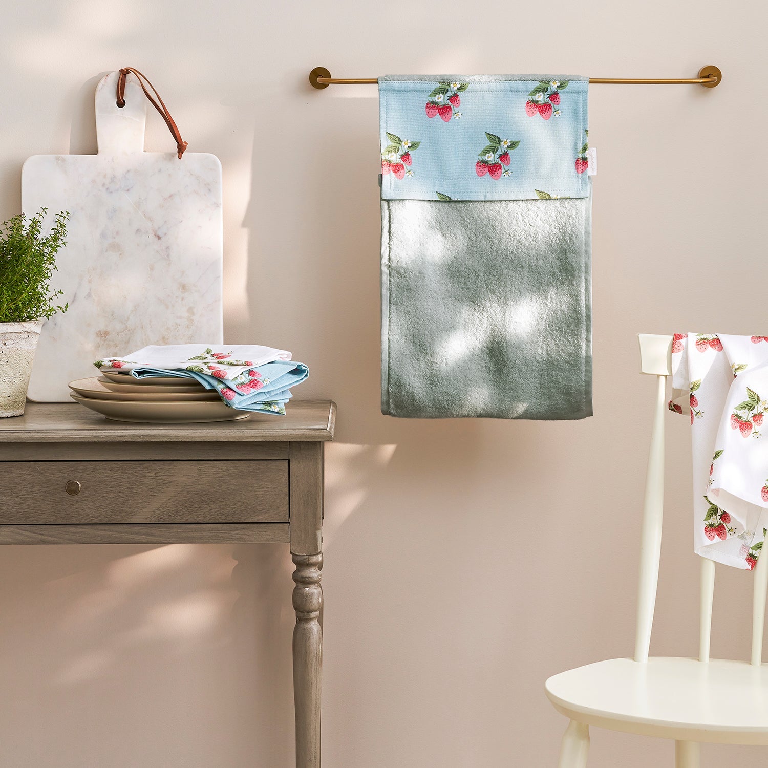  Strawberries Roller Hand Towel by Sophie Allport