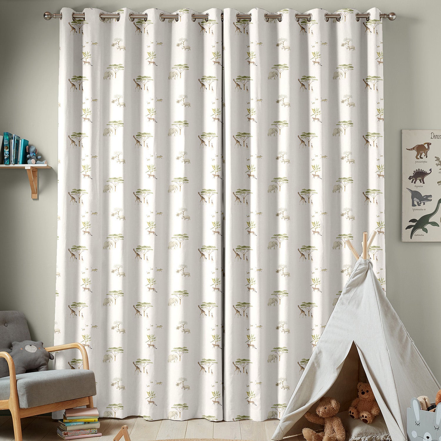 Wild Savannah Off White Made to Measure Curtains by Sophie Allport