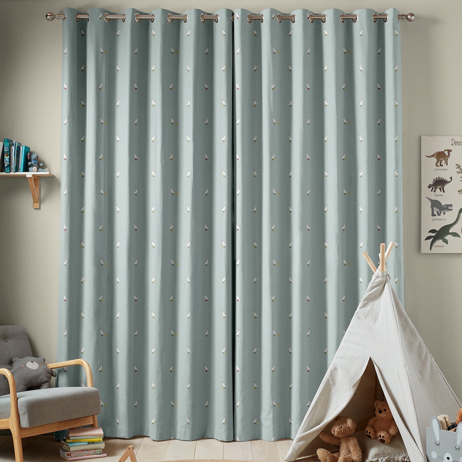 Runner Duck Blue Made to Measure Curtains by Sophie Allport