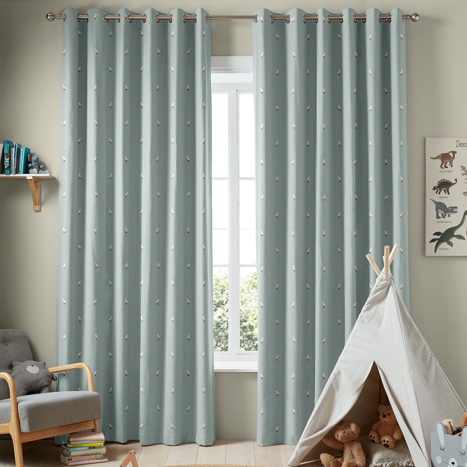 Runner Duck Blue Made to Measure Curtains by Sophie Allport