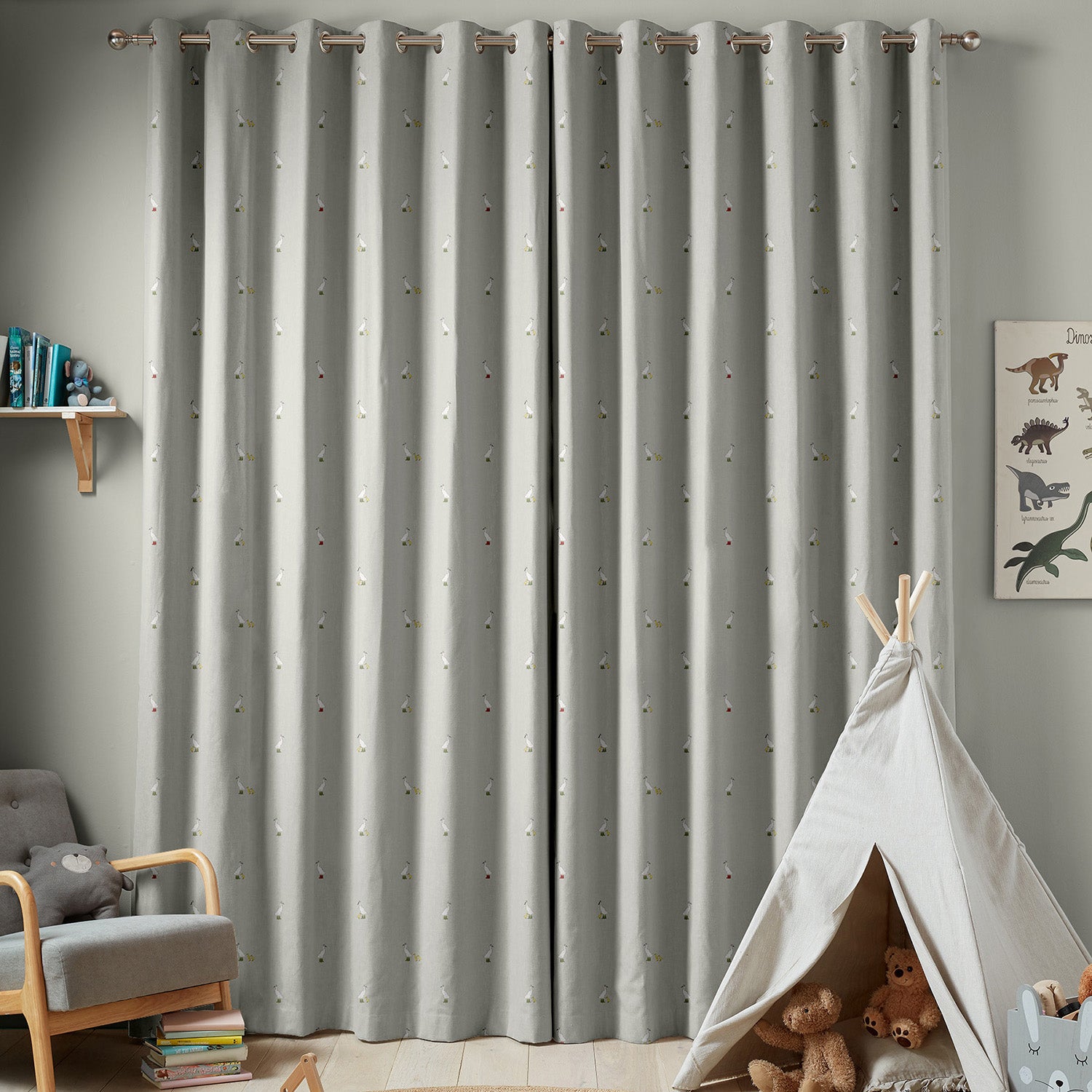 Runner Duck Grey Made to Measure Curtains by Sophie Allport