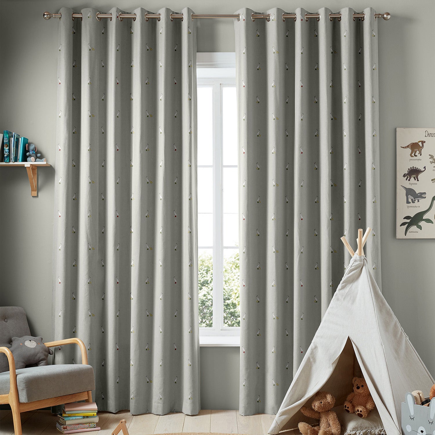 Runner Duck Grey Made to Measure Curtains by Sophie Allport