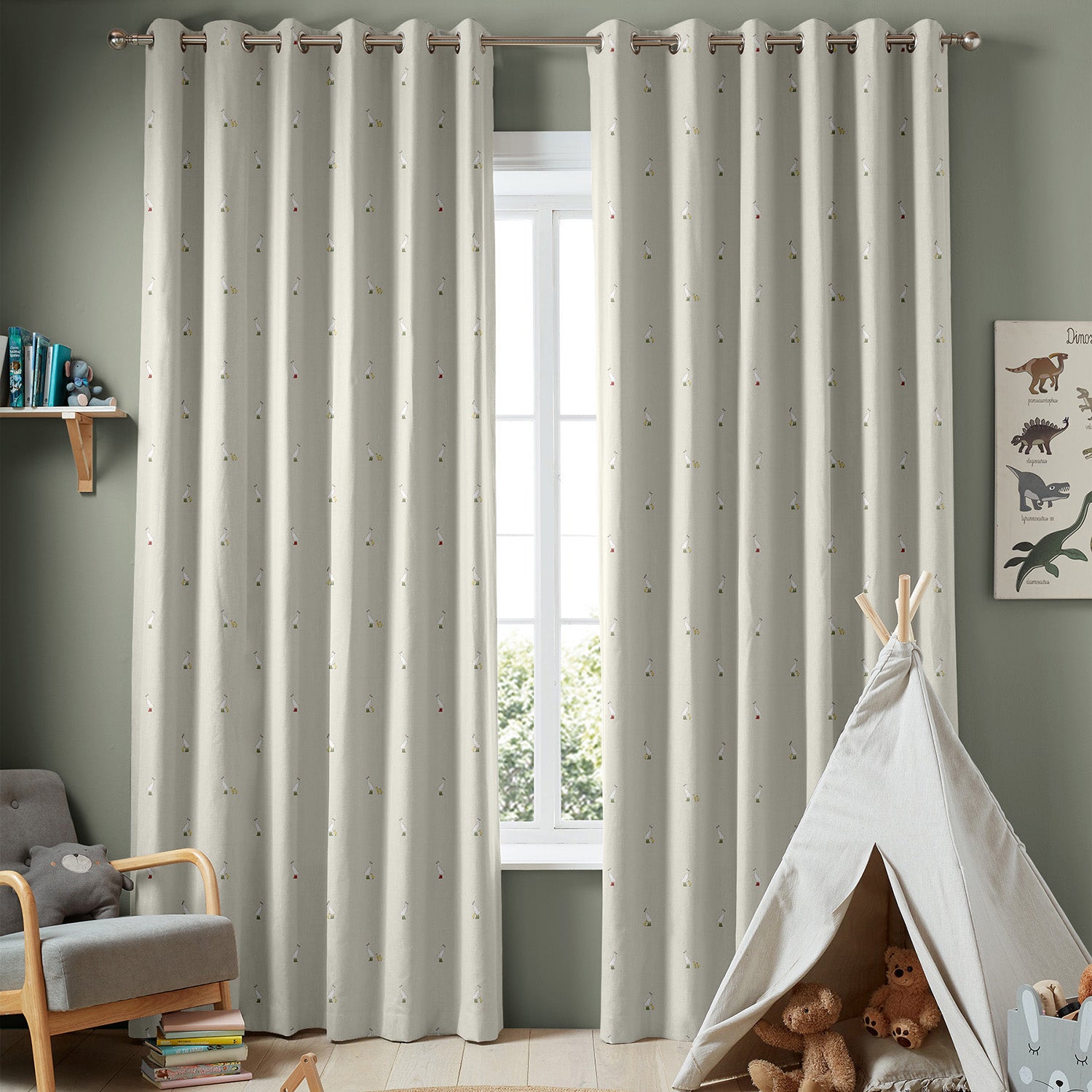 Runner Duck Neutral Made to Measure Curtains by Sophie Allport