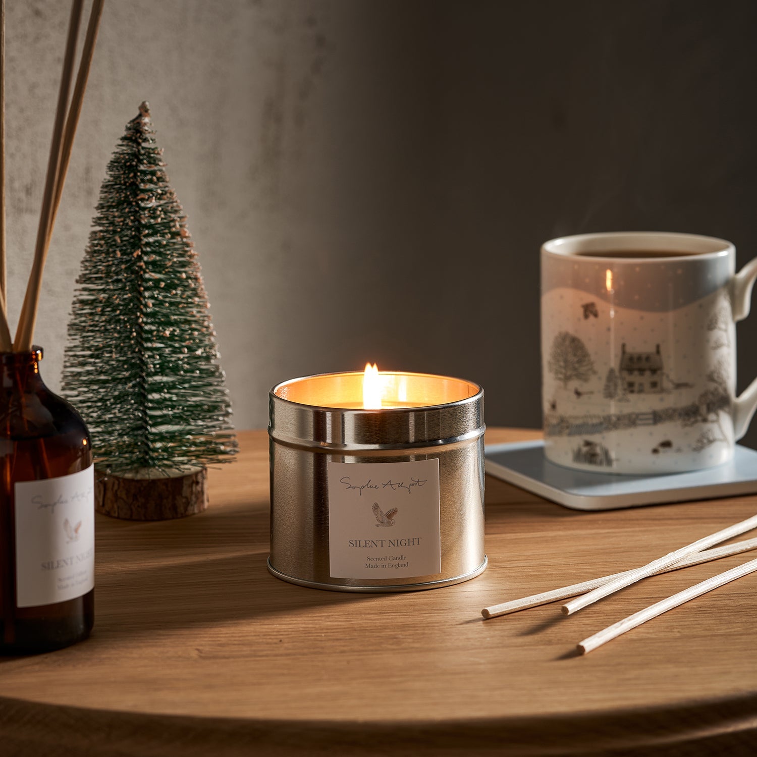 Silent Night Tin Candle by Sophie Allport