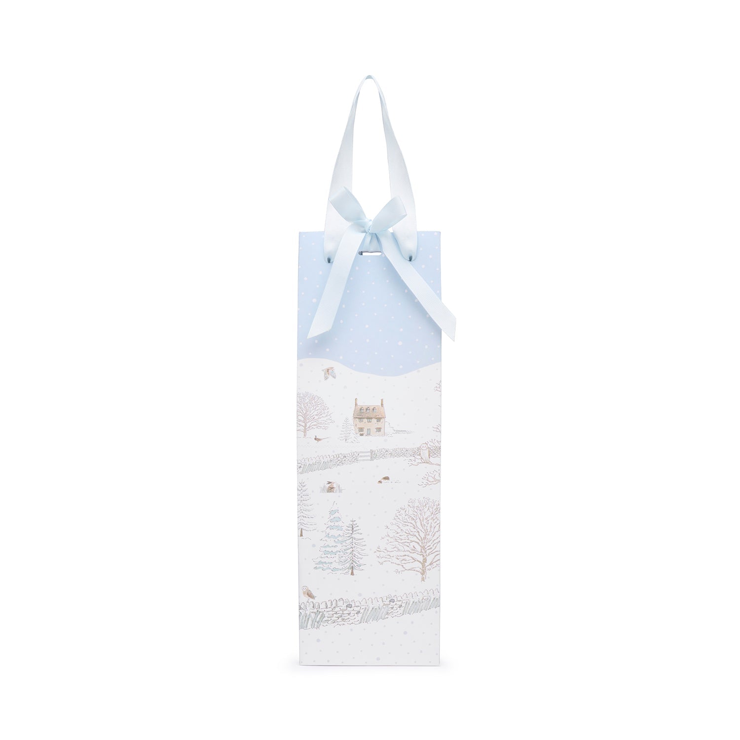 Snowy Cottage Bottle Gift Bag by Sophie Allport