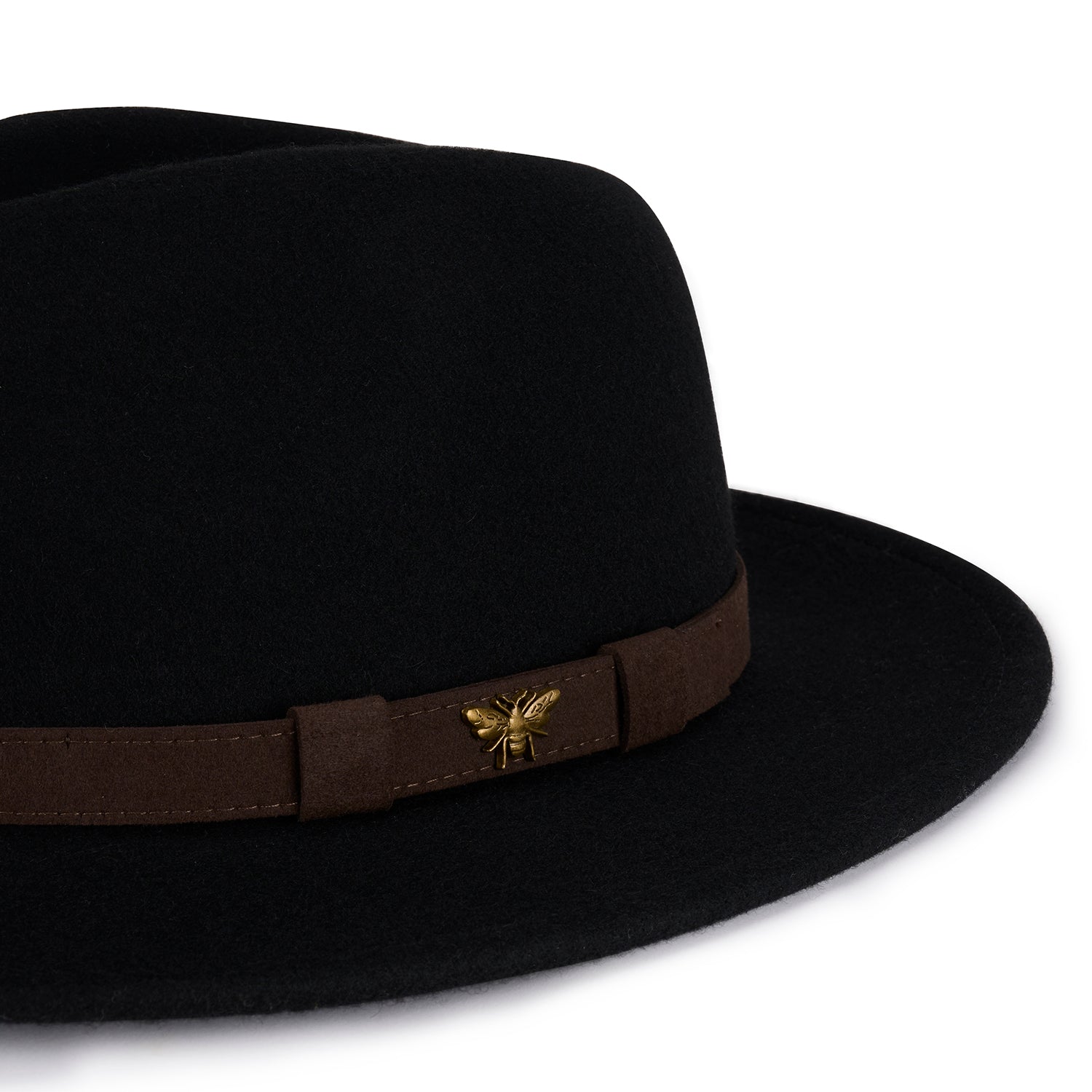 Bees Felt Fedora Hat - Black by Sophie Allport