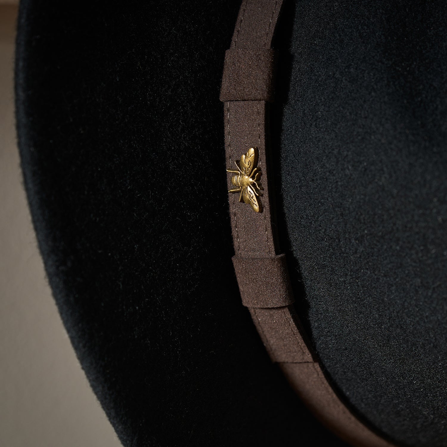 Bees Felt Fedora Hat - Black by Sophie Allport