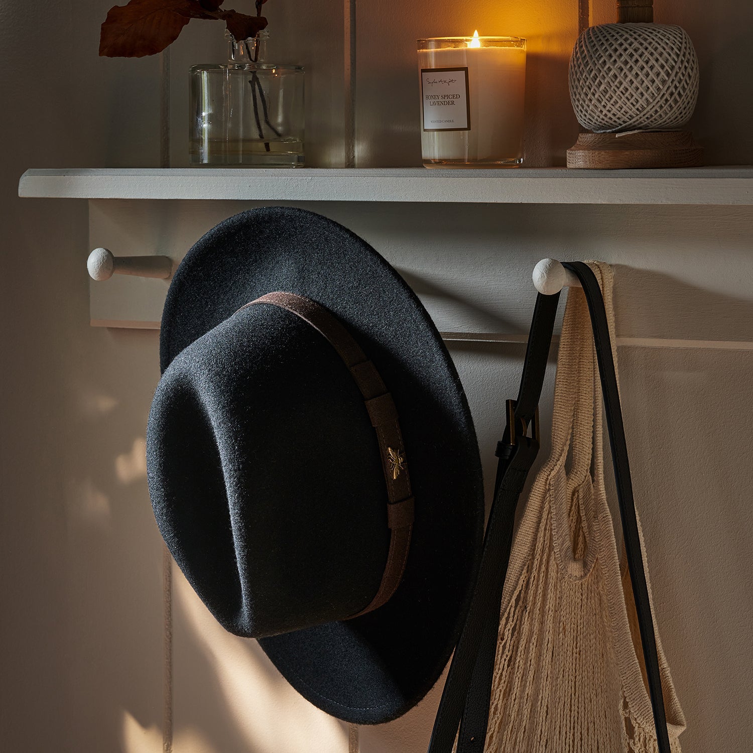 Bees Felt Fedora Hat - Black by Sophie Allport