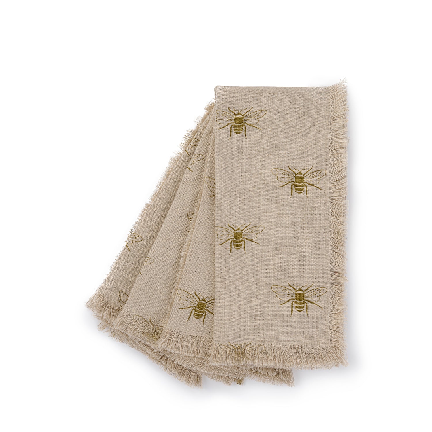 Bees Fringed Linen Napkins by Sophie Allport