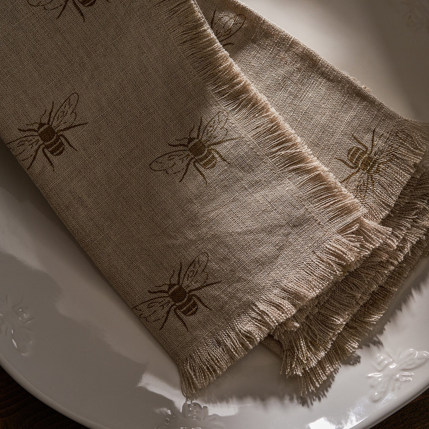 Bees Linen Fringed Napkins  by Sophie Allport