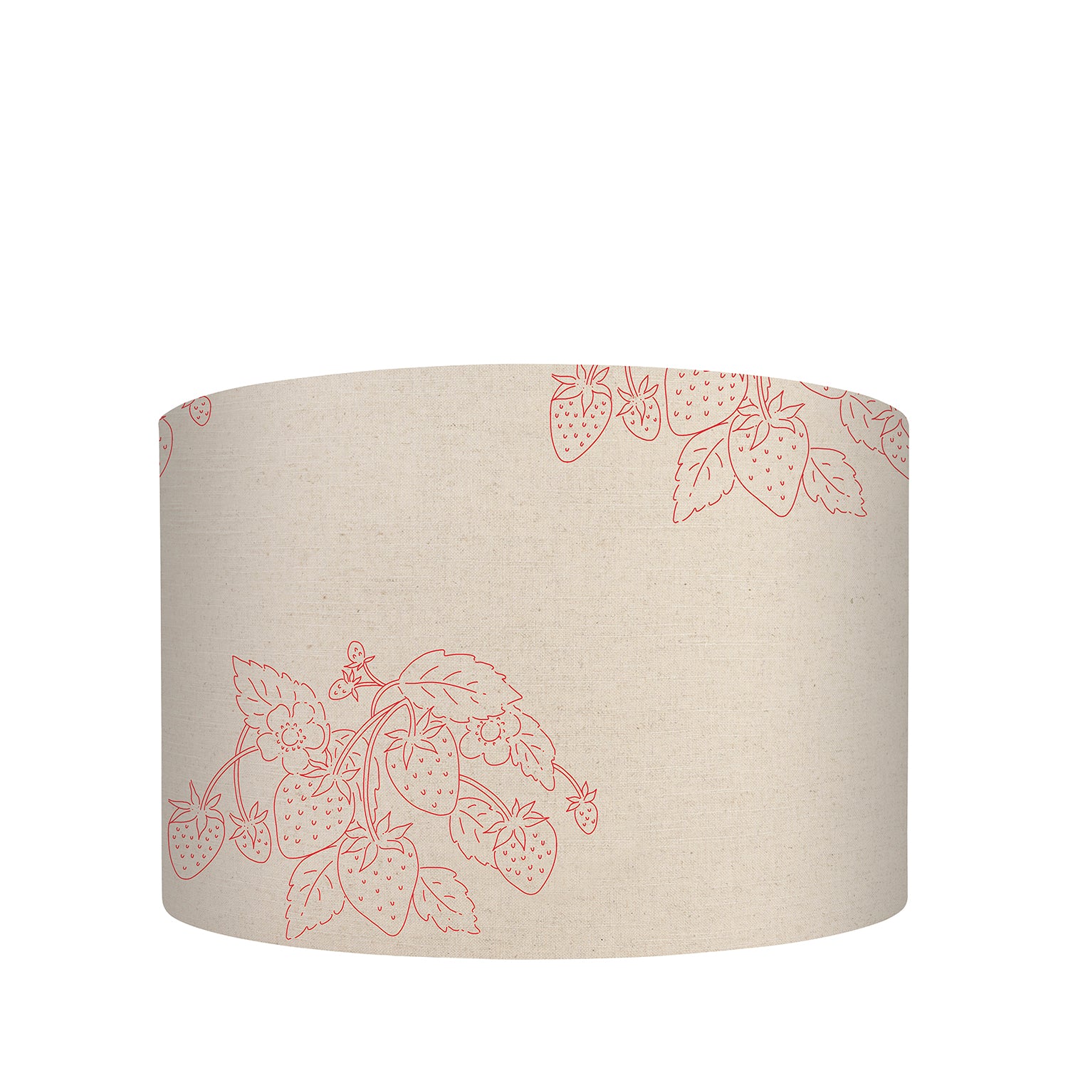 Strawberries Pink Red Linen Blend Lampshade