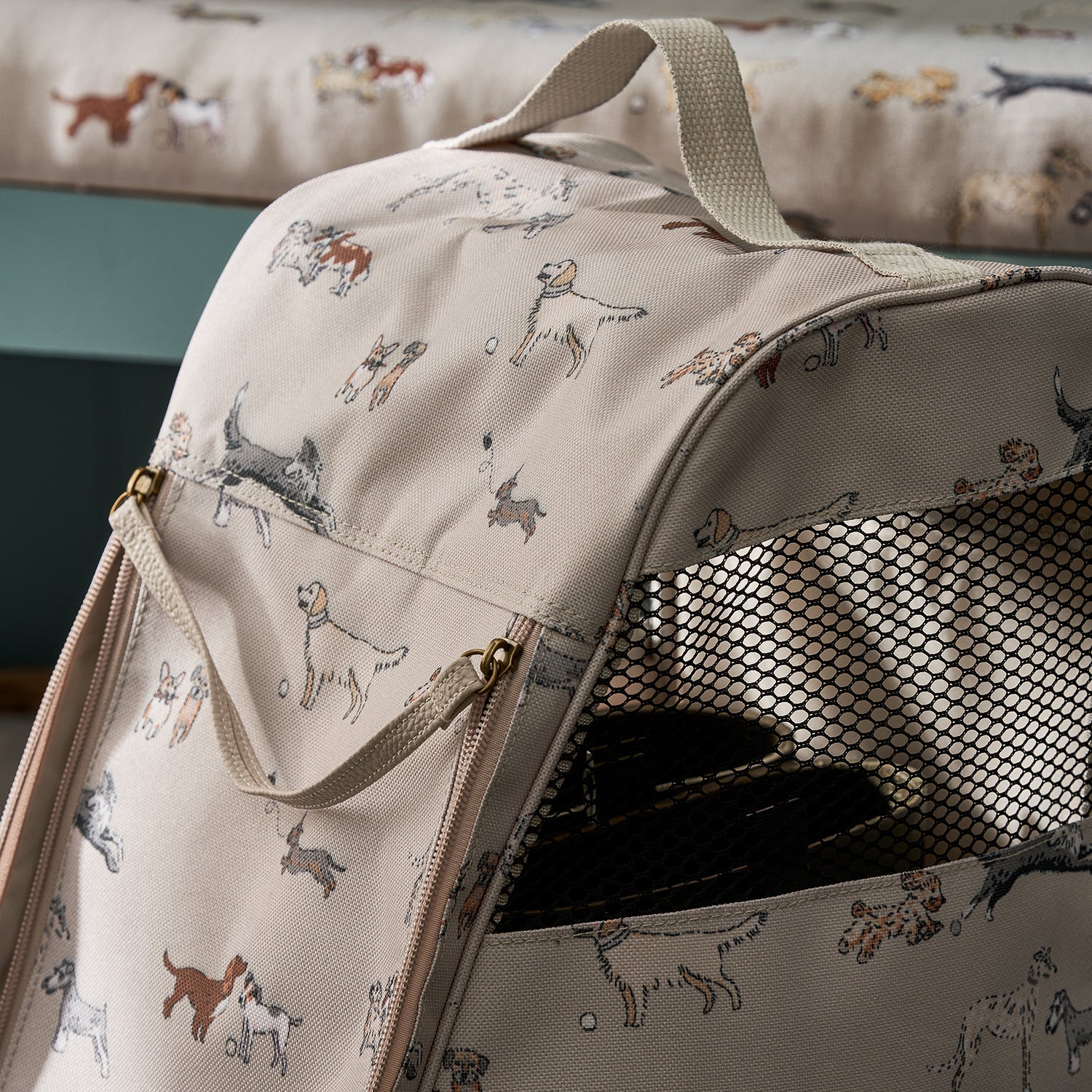 Close up of the design on Sophie Allport's Doggy Daycare Boot Bag