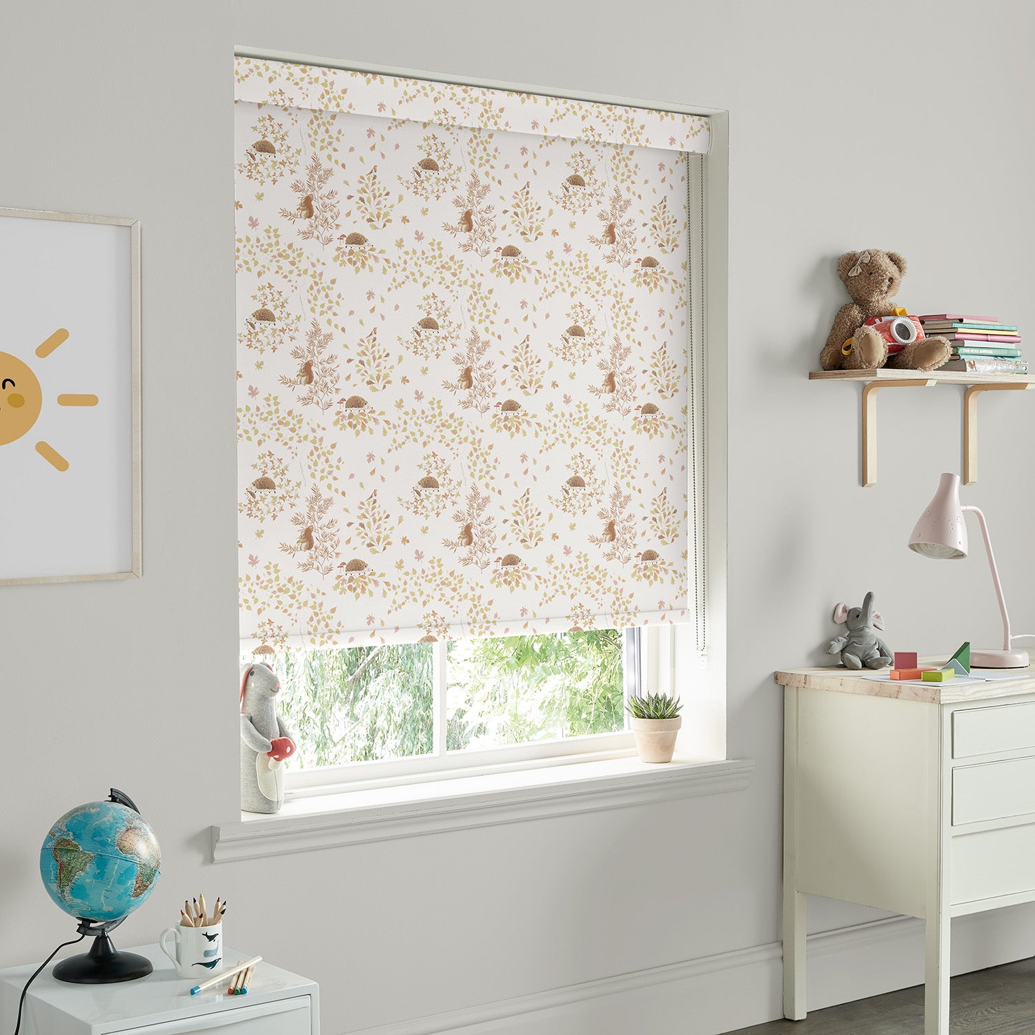 Woodland Friends Off White Made to Measure Roller Blind by Sophie Allport