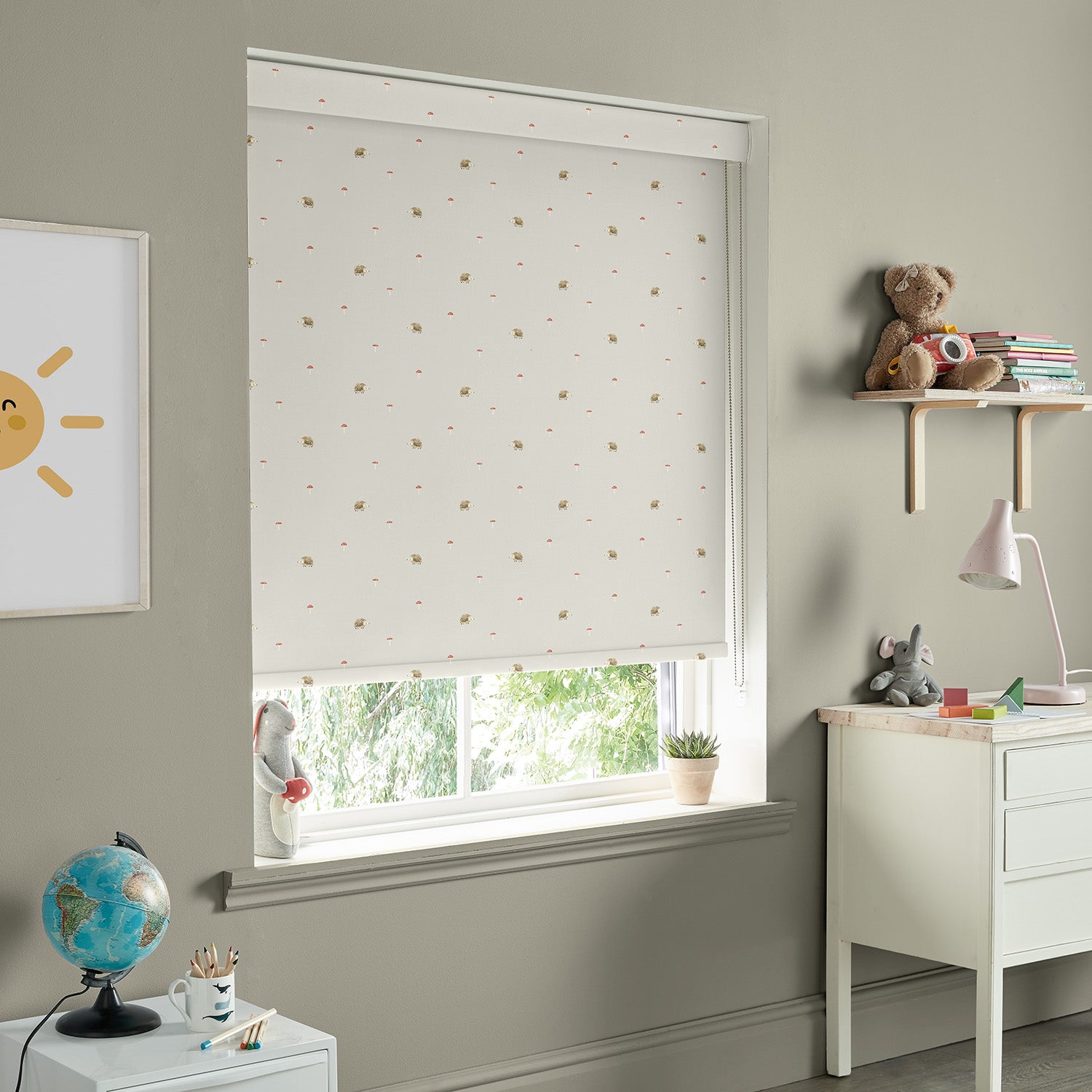 Hedgehogs Neutral Made to Measure Roller Blind by Sophie Allport