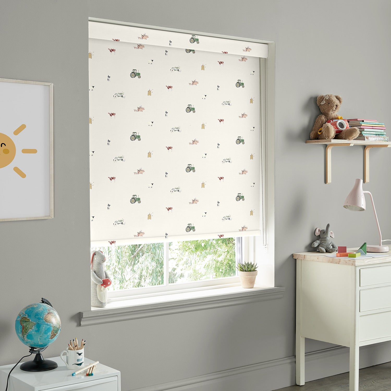 On the Farm Neutral Made to Measure Roller Blind by Sophie Allport