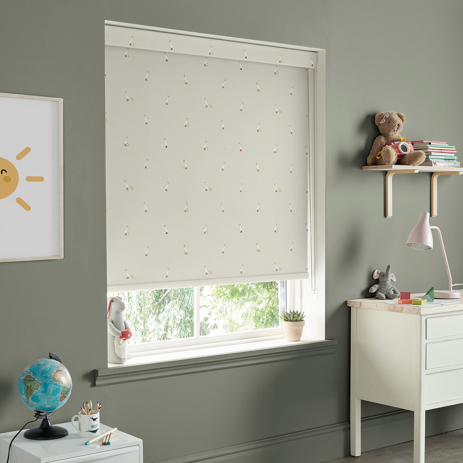 Runner Duck Neutral Made to Measure Roller Blind by Sophie Allport