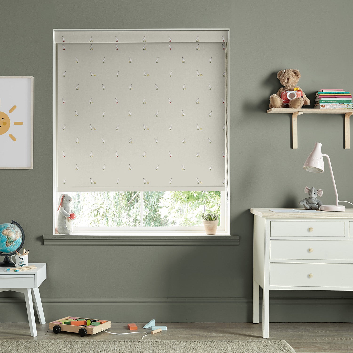 Runner Duck Neutral Made to Measure Roller Blind by Sophie Allport