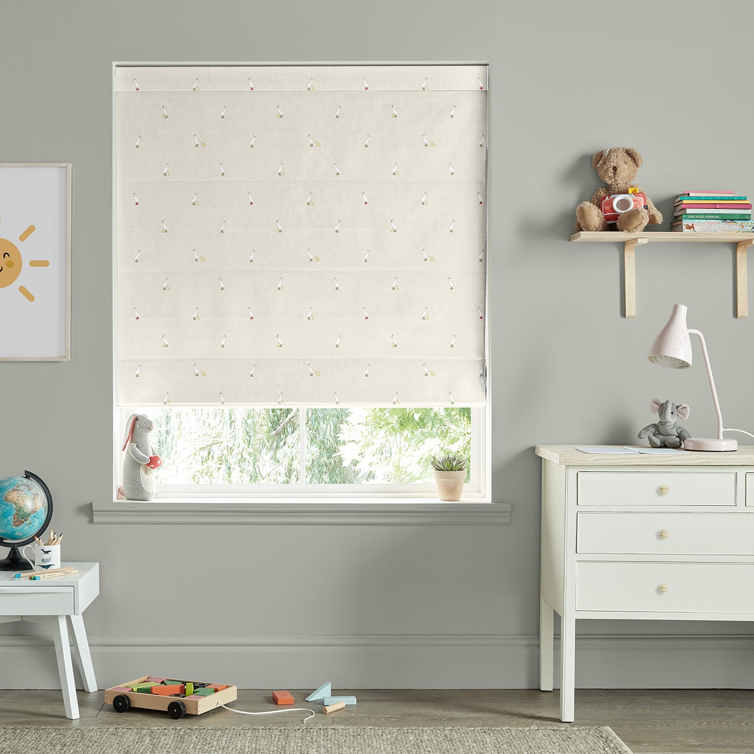 Runner Duck Neutral Made to Measure Roman Blind by Sophie Allport