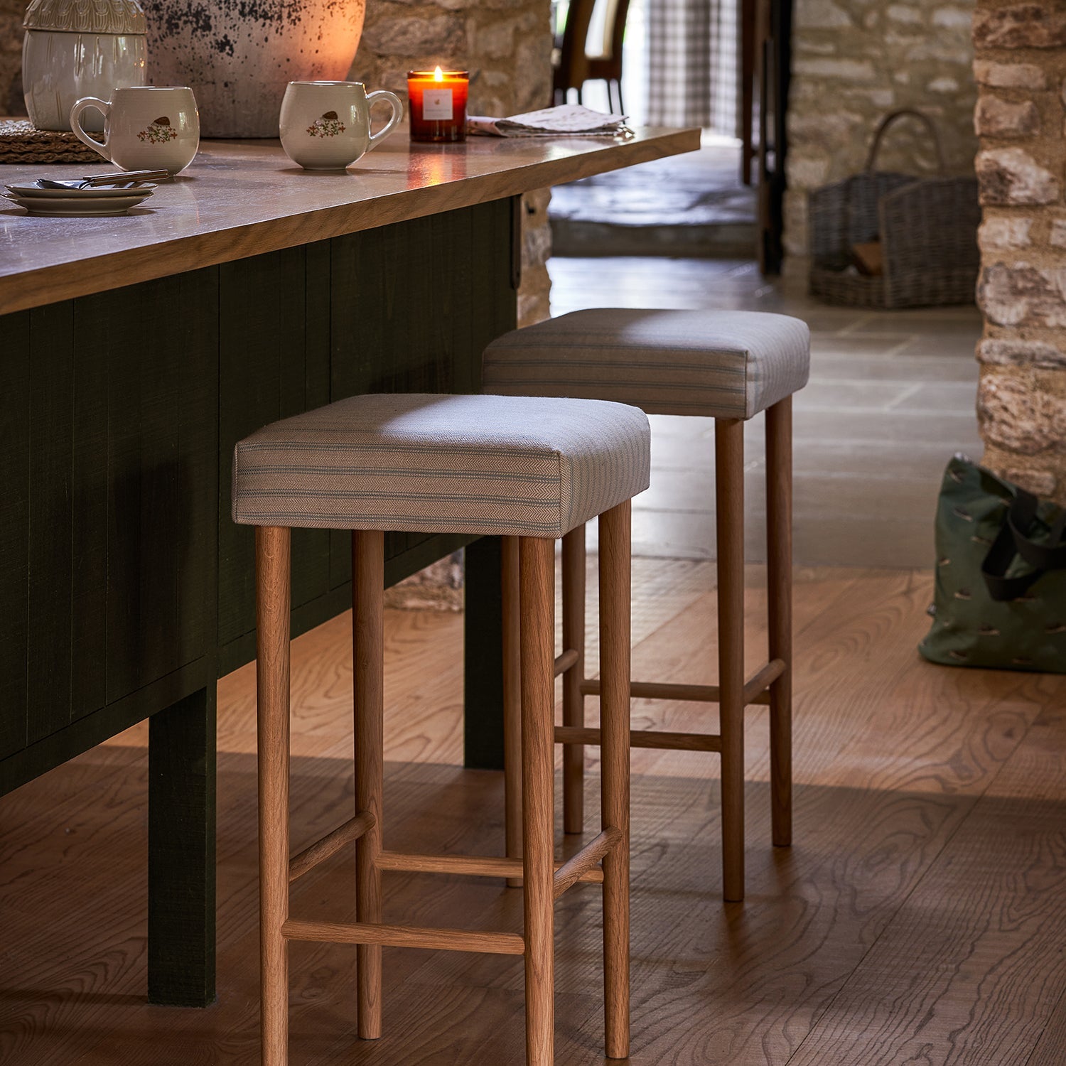 Oakham Bar Stool - Burley Stripe by Sophie Allport