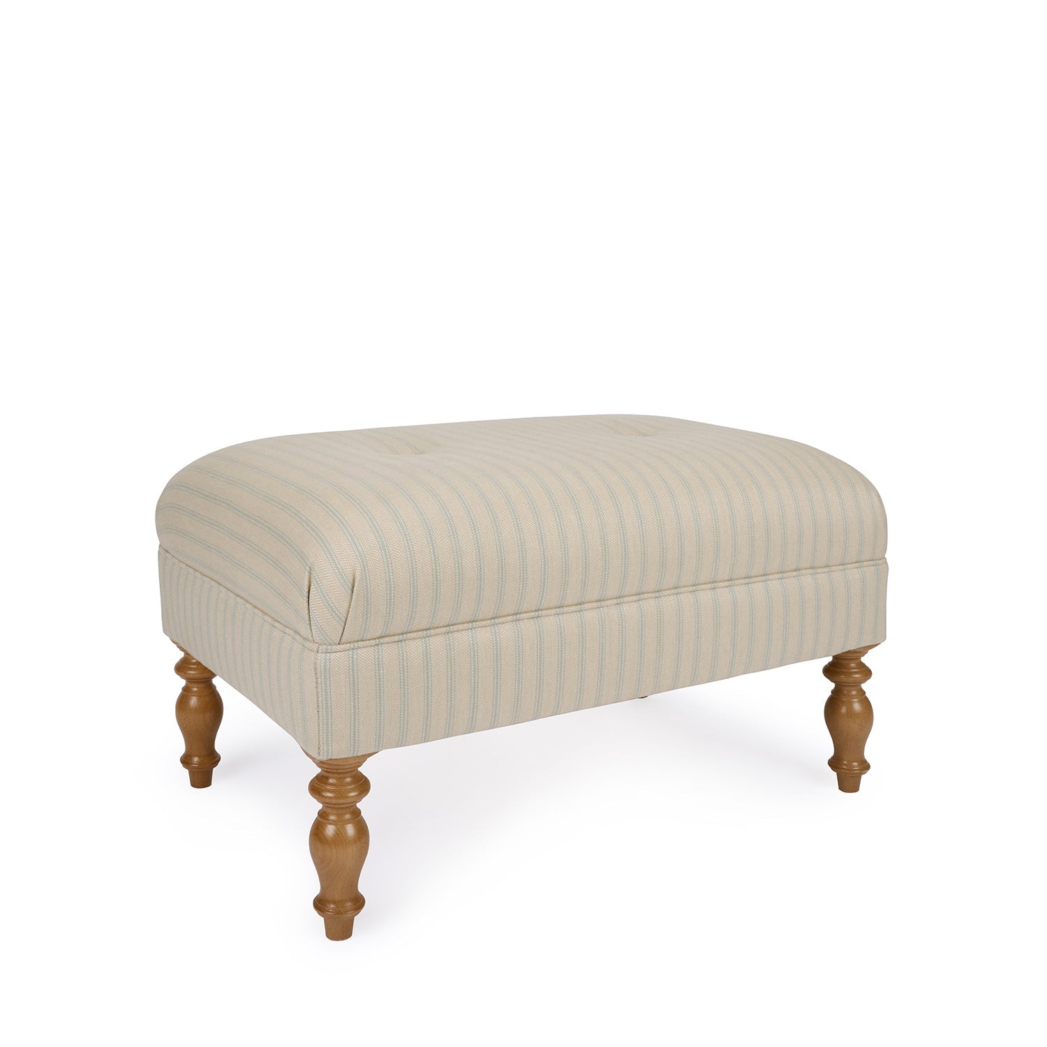 Hambleton Footstool - Burley Blue Stripe by Sophie Allport