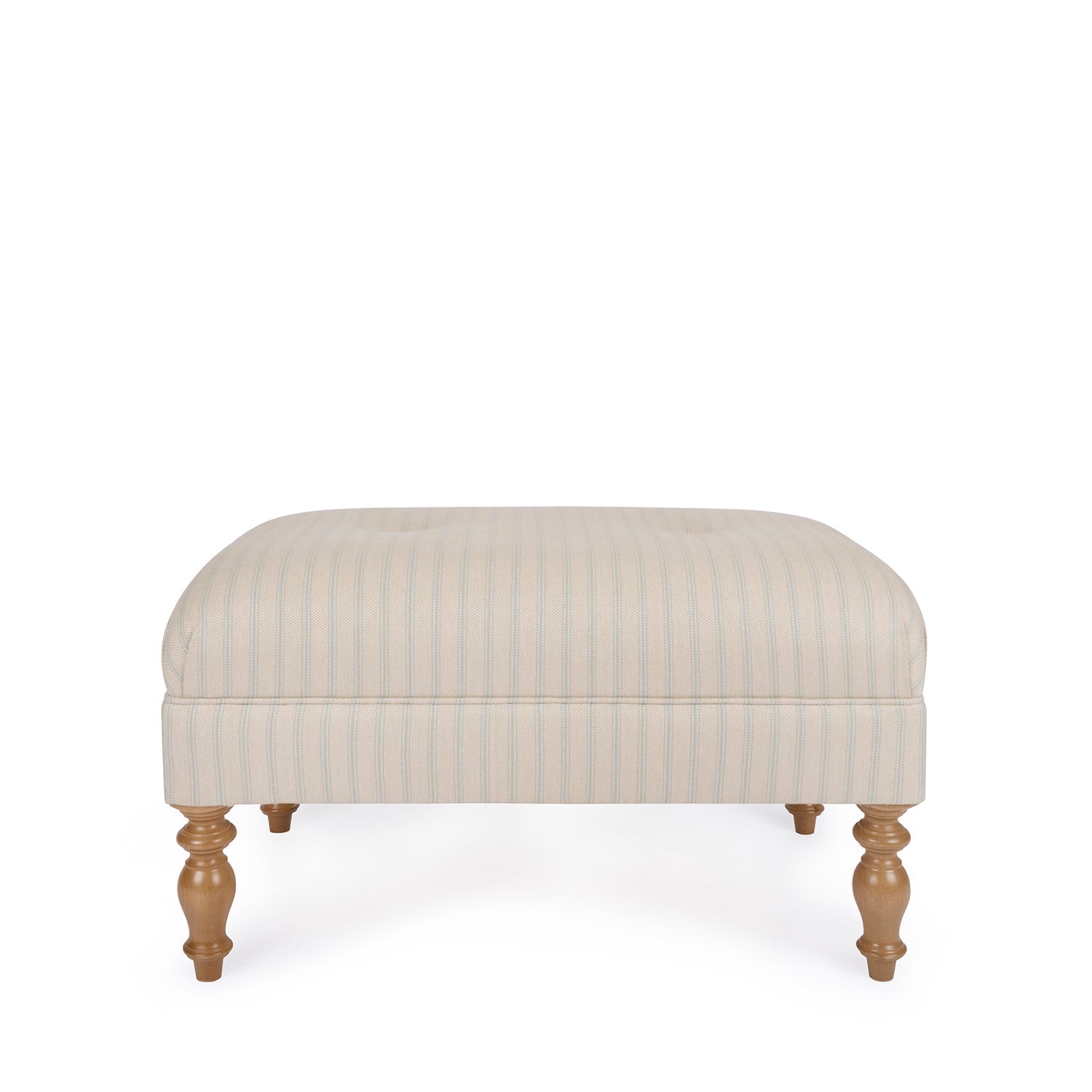 Hambleton Footstool - Burley Blue Stripe by Sophie Allport