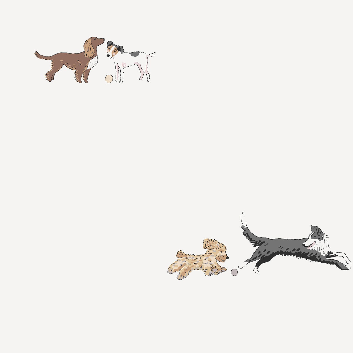 Doggy Daycare Off White Roller Blind Sample by Sophie Allport