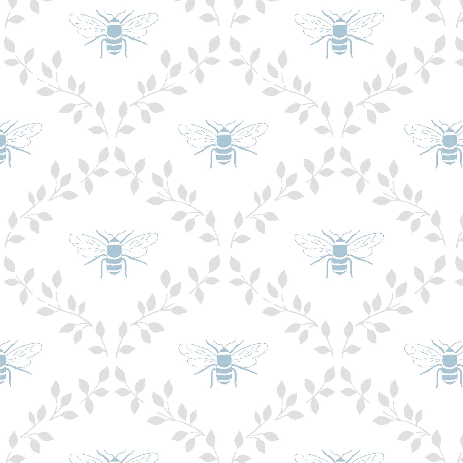 Bees & Leaves White Made to Measure Curtains Sample by Sophie Allport