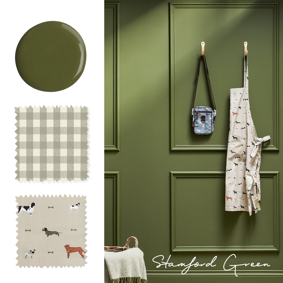 Rich khaki green paint by Sophie Allport moodboard