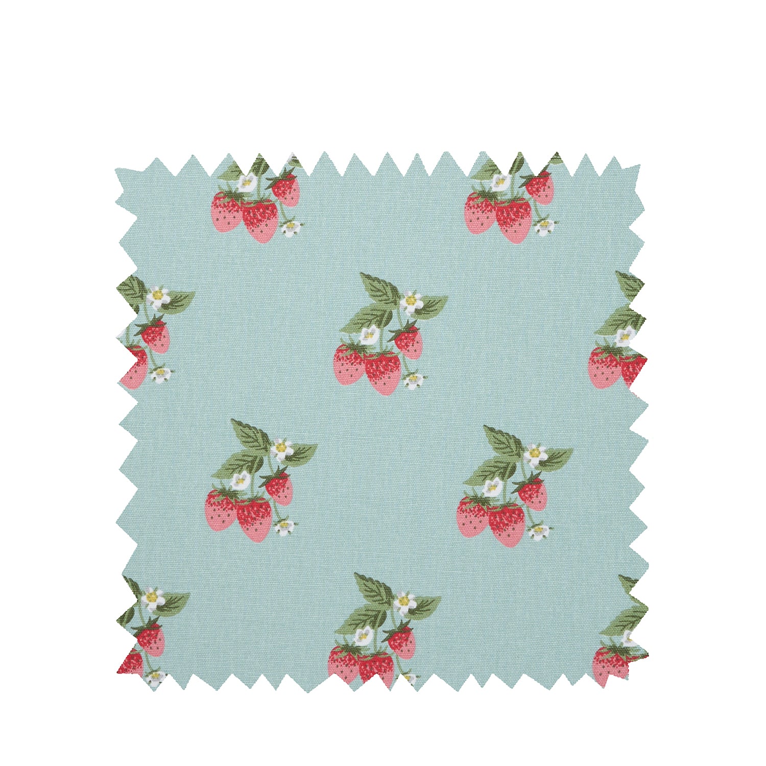 Strawberries Blue Fabric by the Metre