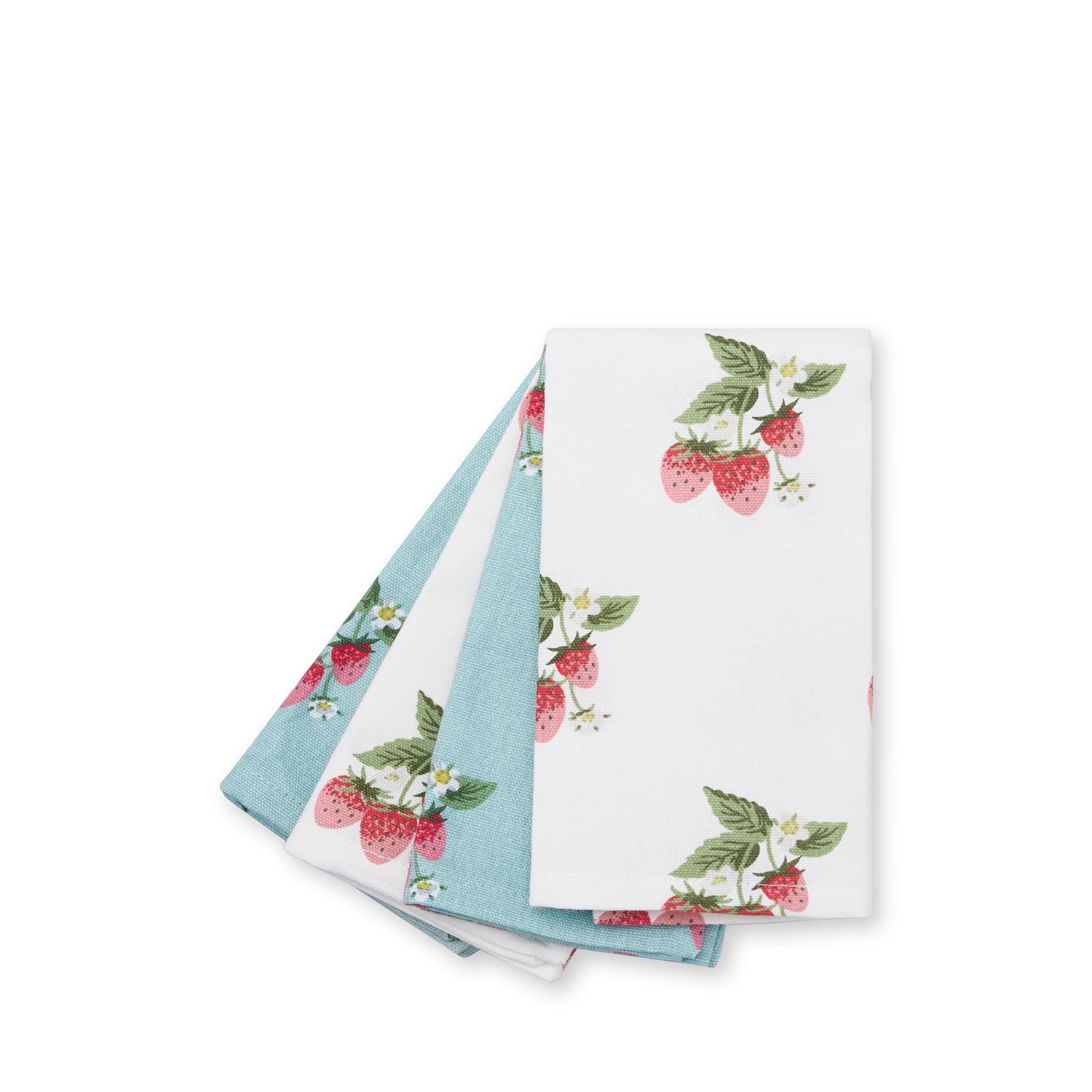 Strawberries Blue & White Napkins (Set of 4)