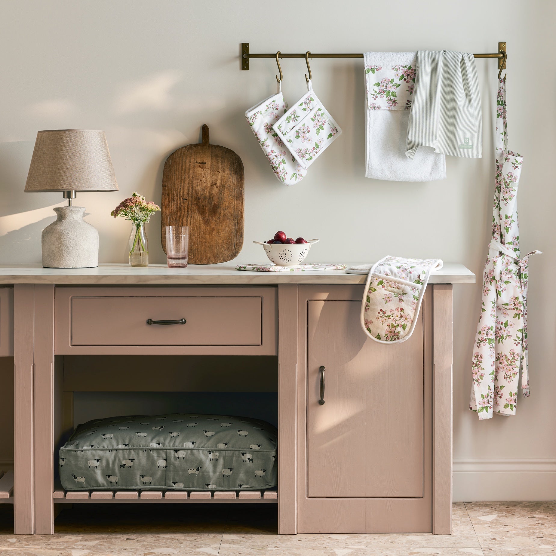 Blossom print kitchen linens collection by Sophie Allport