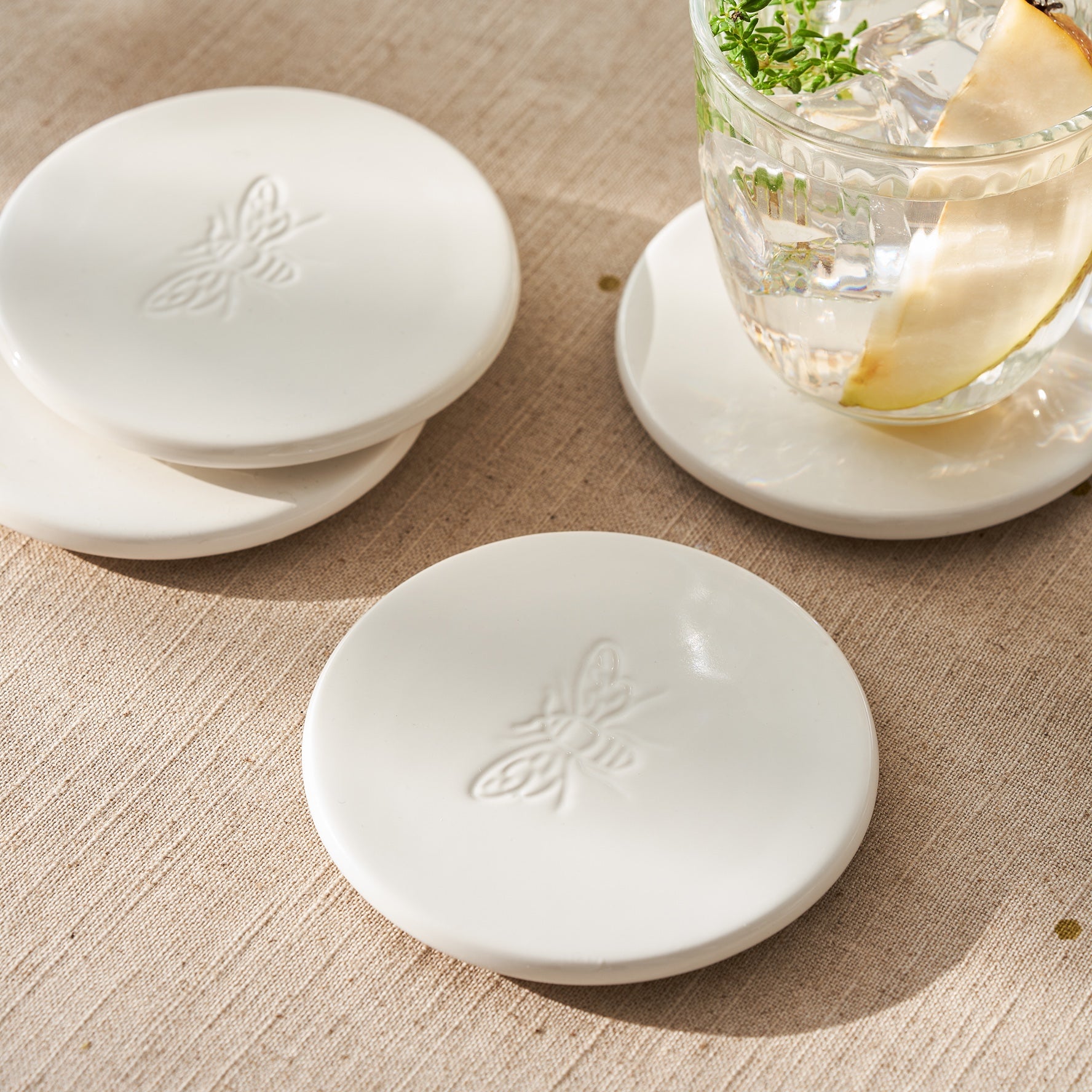 Bees Stoneware Coasters (Set of 4)