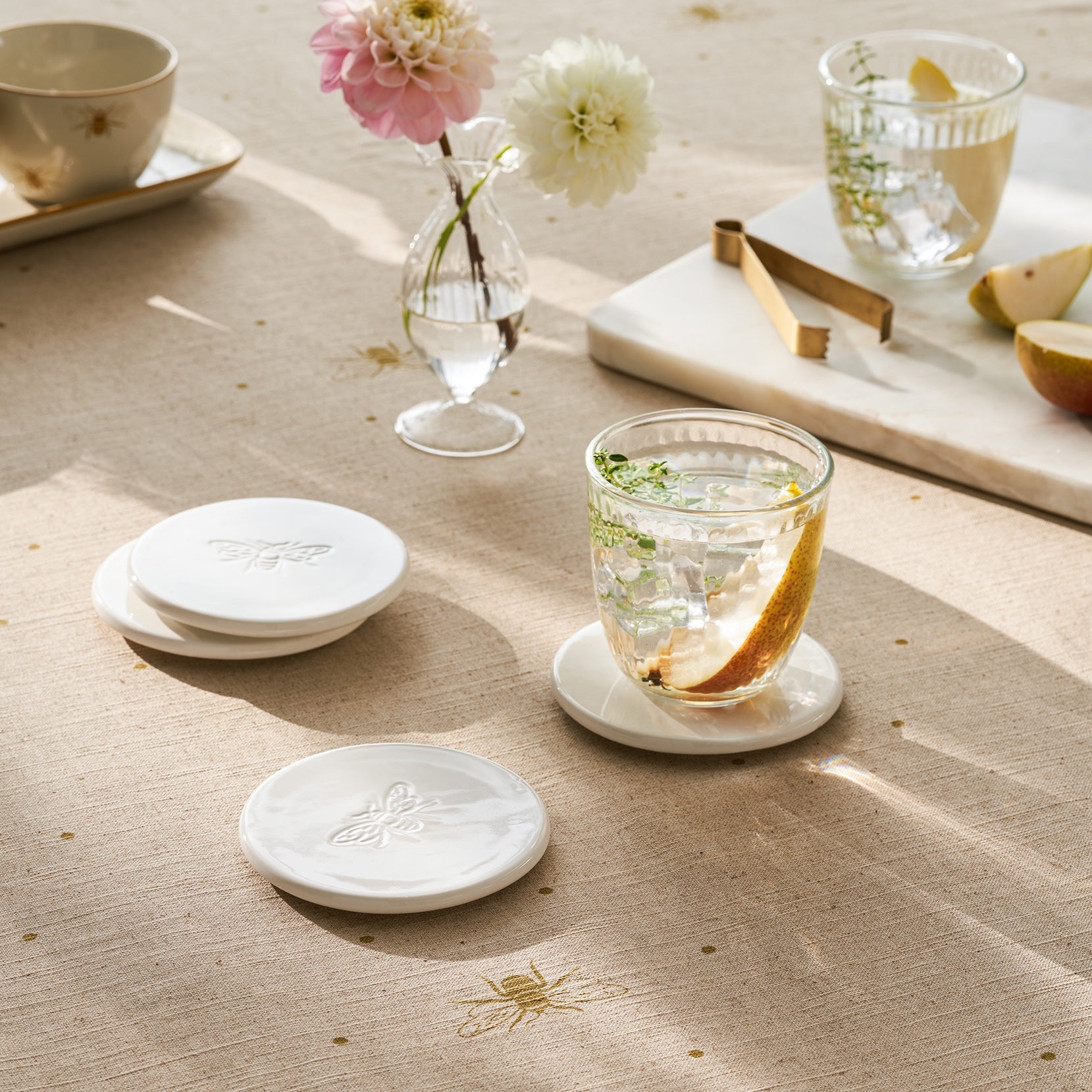 Bees Stoneware Coasters (Set of 4) by Sophie Allport