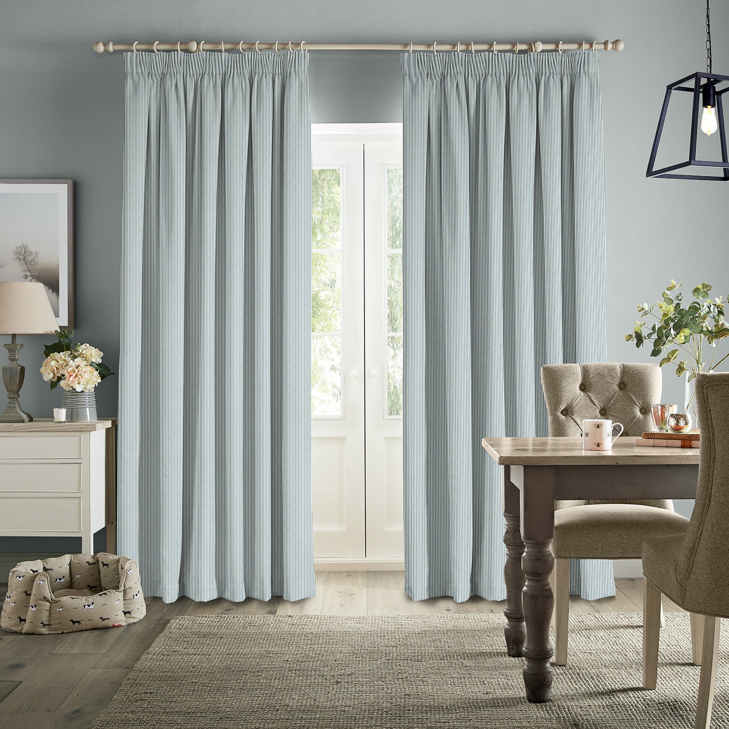 Stamford Stripe Blue Made to Measure Curtains by Sophie Allport