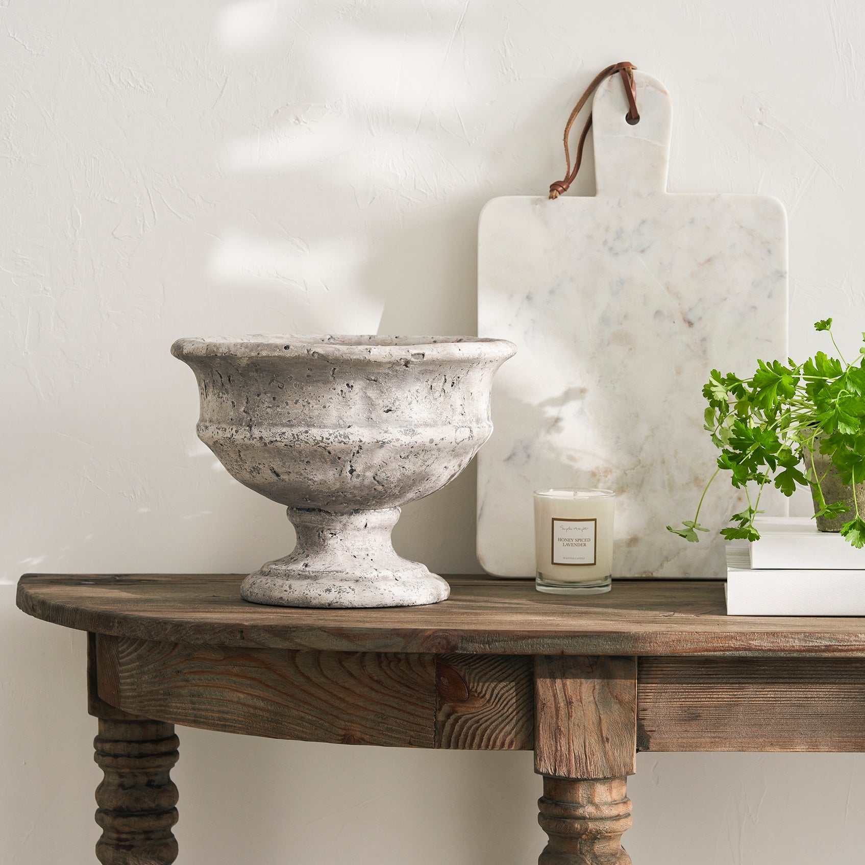 Aged Stone Urn Planter by Sophie Allport