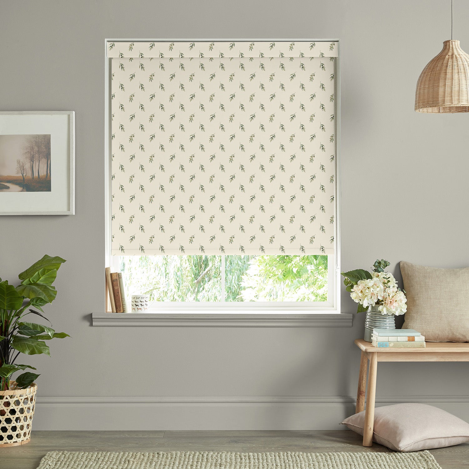 Olive Neutral Made to Measure Roller Blind by Sophie Allport