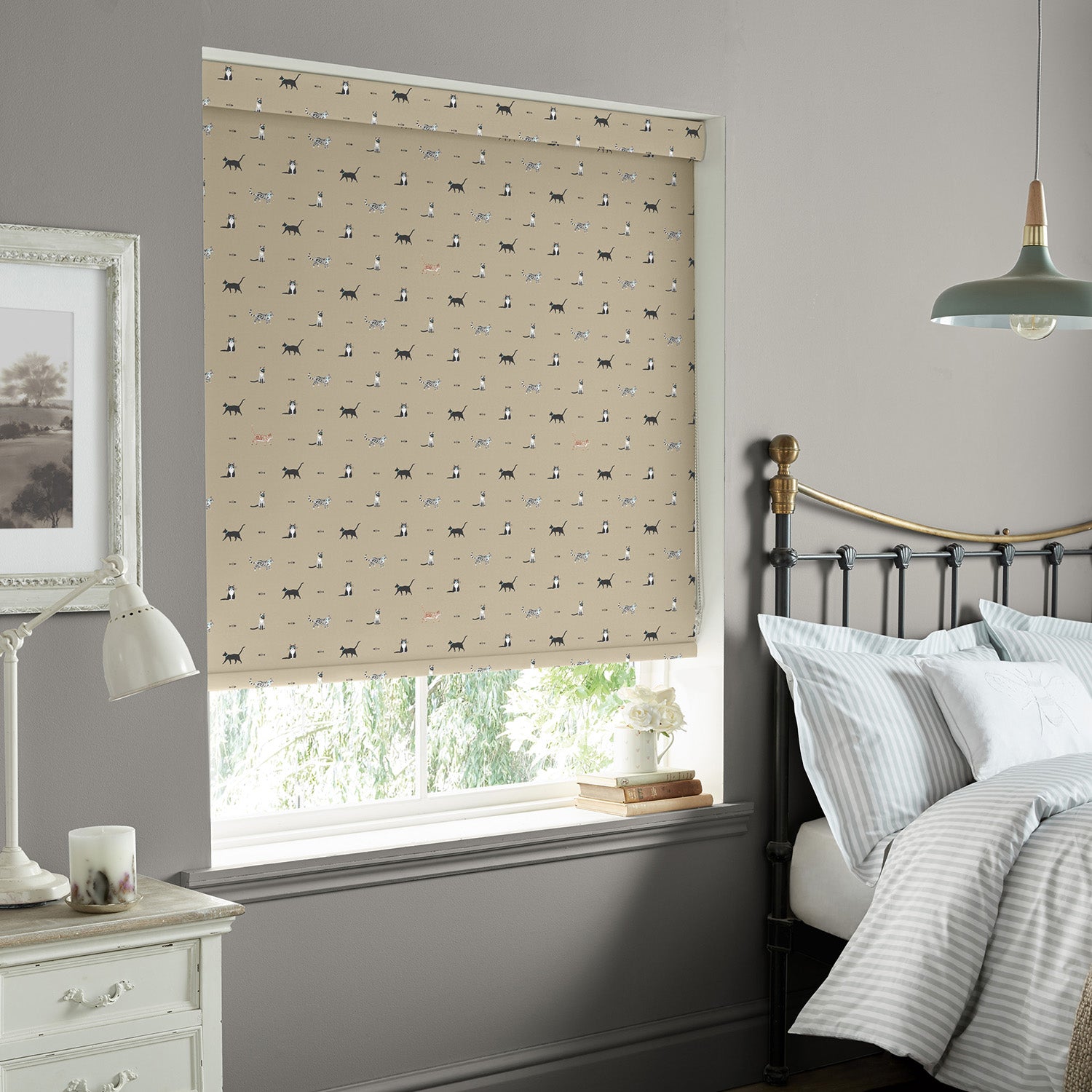 Purrfect Neutral Made to Measure Roller Blind