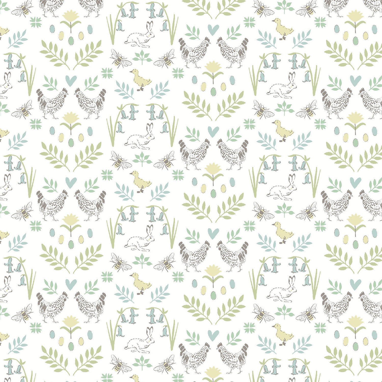 Spring Chicken White Roller Blind Sample