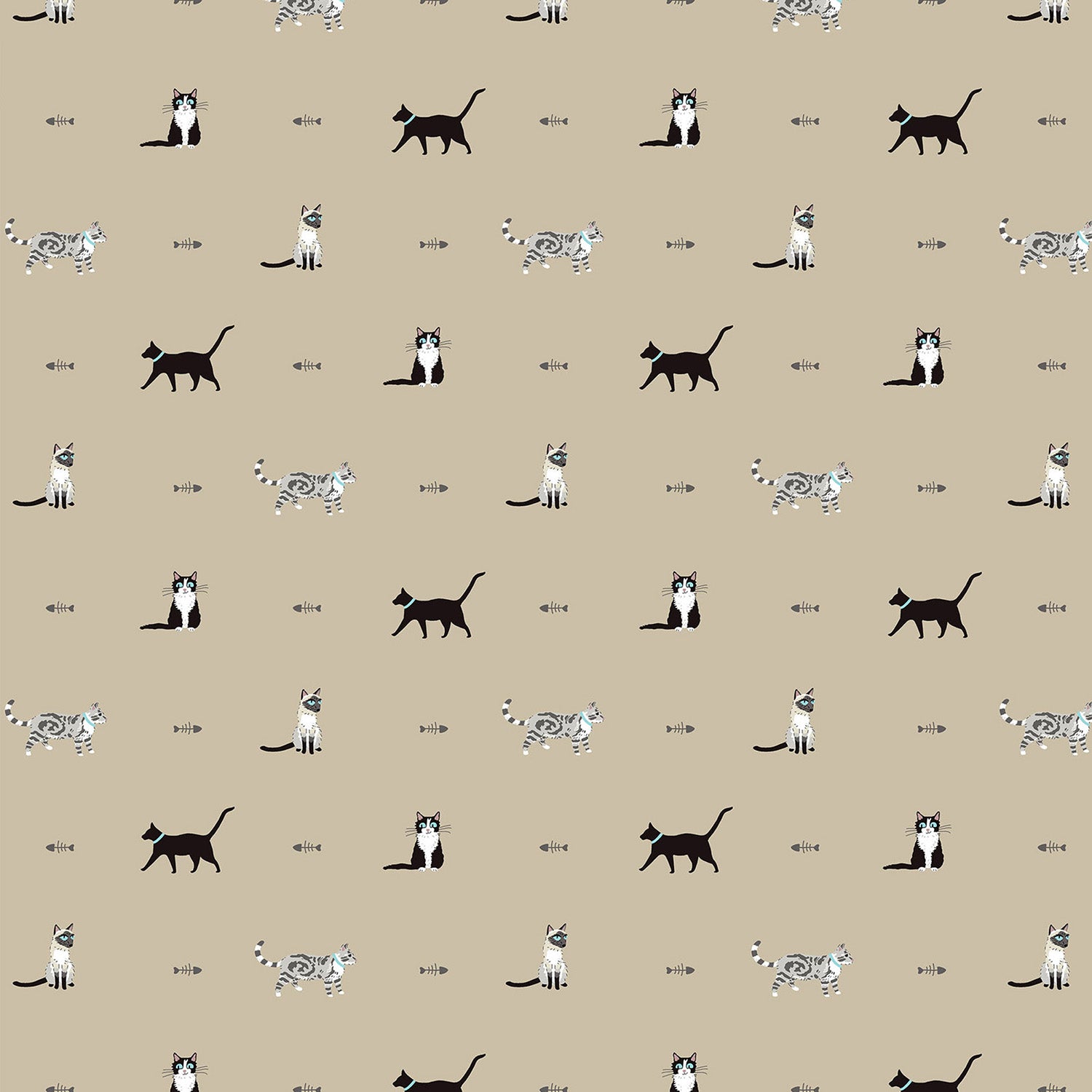 Purrfect Neutral Roller Blind Sample