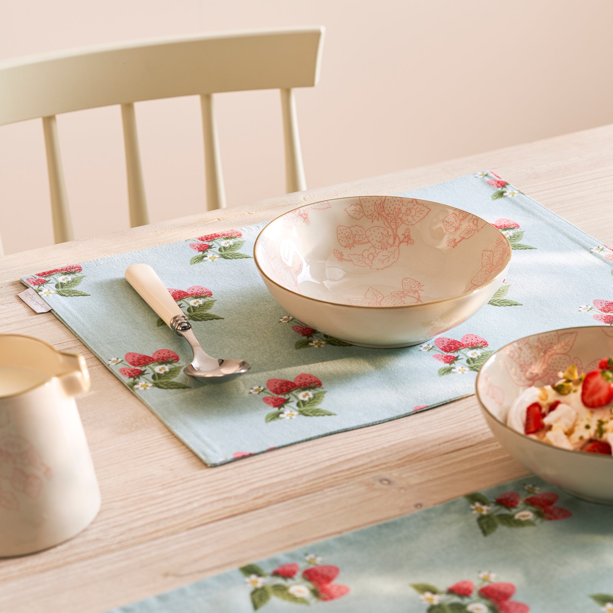 Strawberries Stoneware Dessert Bowl by Sophie Allport