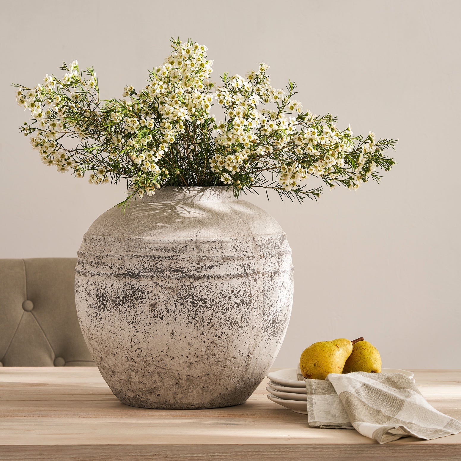 Aged Stone Urn Vase by Sophie Allport